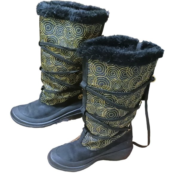 Timberland Black Gold Genuine Leather Boots Size 7 - Picture 2 of 10